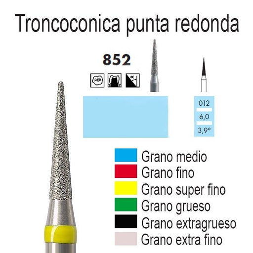 FRESA DE DIAMANTE 852 0.12 SF TRONCOCONICA NTI